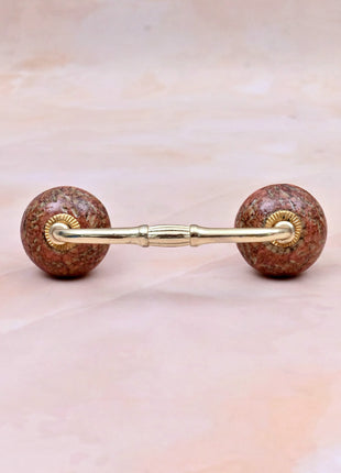 Dusty Rose Terracotta Speckled Ceramic Knob Door Pull