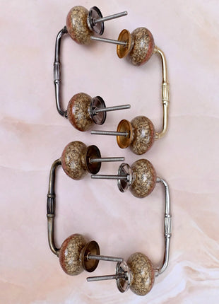 Dusty Rose Terracotta Speckled Ceramic Knob Door Pull