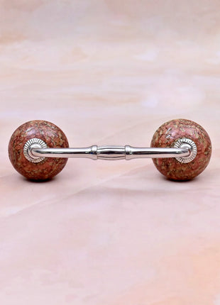 Dusty Rose Terracotta Speckled Ceramic Knob Door Pull