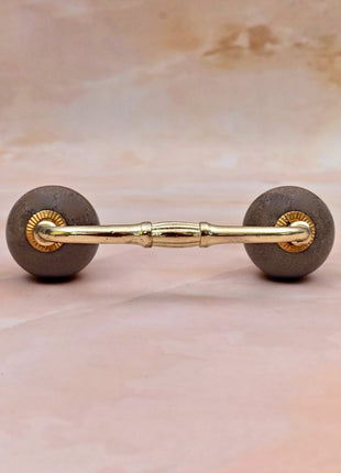 Dark Brown Rustic Ceramic Cabinet Knob Door Pull
