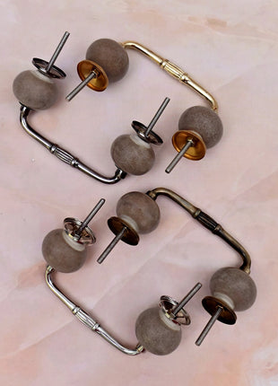 Dark Brown Rustic Ceramic Cabinet Knob Door Pull