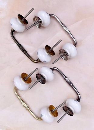 Gray Star on White Ceramic Knob Door Pull