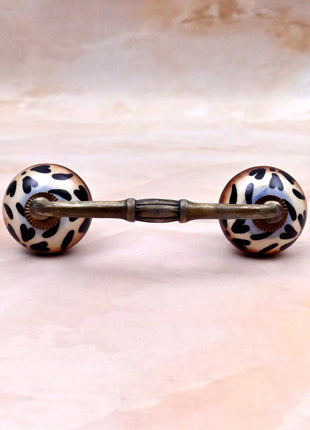Black Heart Pattern Ceramic Knob Door Pull