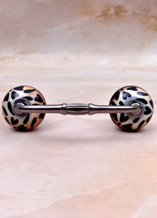 Black Heart Pattern Ceramic Knob Door Pull