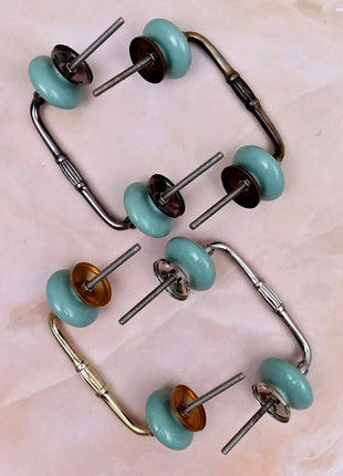 Teal Green Ceramic Knob Door Pull