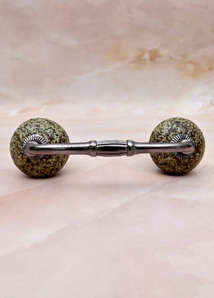 Earthy Speckled Texture Moss Green Ceramic Knob Door Pull