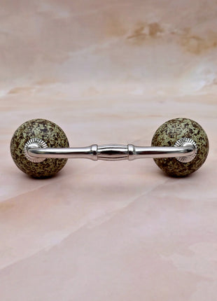 Earthy Speckled Texture Moss Green Ceramic Knob Door Pull