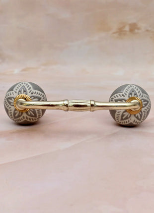 Gray Color Design Ceramic Knob Door Pull
