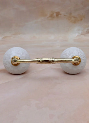 White Ceramic Knob Door Pull