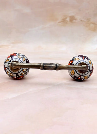 Floral Painted Ceramic Knob Door Pull