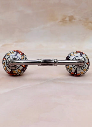 Floral Painted Ceramic Knob Door Pull
