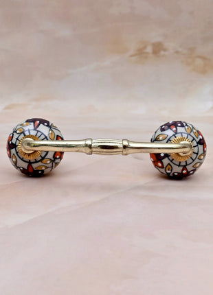 Floral Painted Ceramic Knob Door Pull