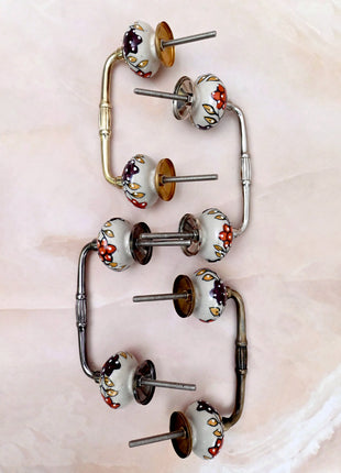 Floral Painted Ceramic Knob Door Pull