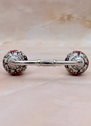 Floral Painted Ceramic Knob Door Pull