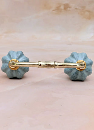 Speckled Sage Green Ceramic Knob Door Pull