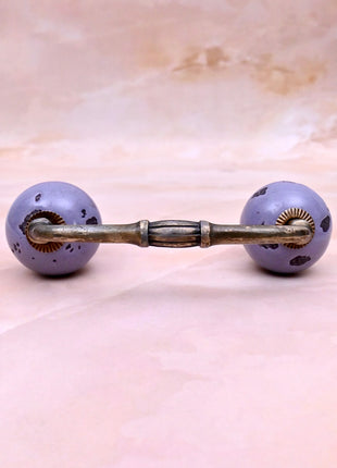 Mottled Lavender Purple Ceramic Knob Door Pull