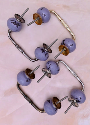 Mottled Lavender Purple Ceramic Knob Door Pull