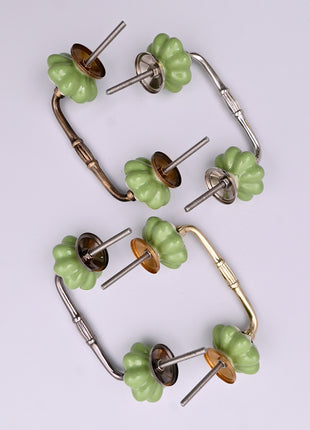 Heart Shape on Light Green Ceramic Knob Door Pull