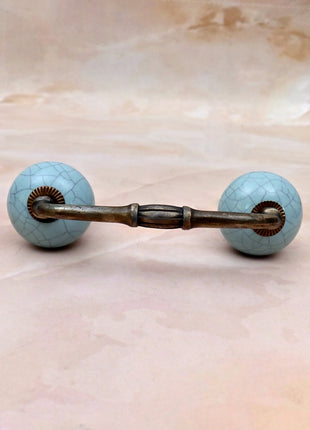 Crackle Glazed Light Blue Ceramic Knob Door Pull