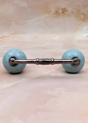 Crackle Glazed Light Blue Ceramic Knob Door Pull