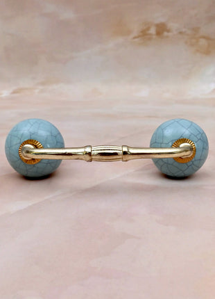 Crackle Glazed Light Blue Ceramic Knob Door Pull