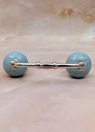 Crackle Glazed Light Blue Ceramic Knob Door Pull