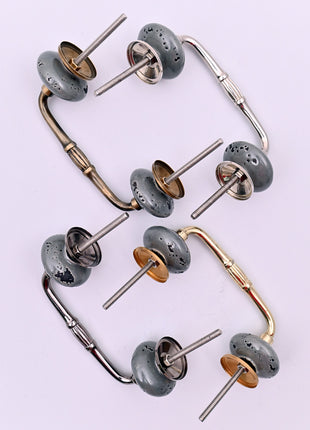 Grey Speckled Ceramic Knob Door Pull
