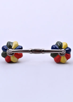 Multicolor Flower Ceramic Knob Door Pull