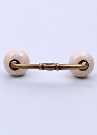 Speckled Off-White Ceramic Knob Door Pull
