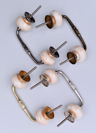 Speckled Off-White Ceramic Knob Door Pull