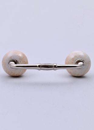 Speckled Off-White Ceramic Knob Door Pull