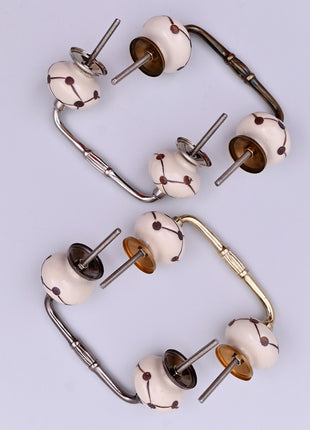 Geometric Polka Dot Line Ceramic Knob Door Pull