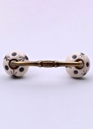 Maroon Polka Dots Ceramic Knob Door Pull