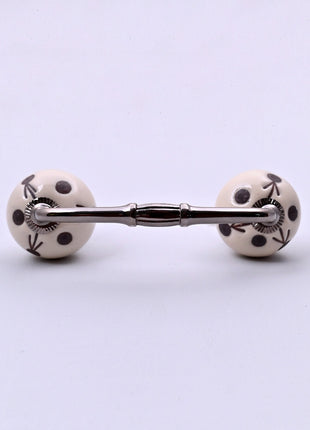 Maroon Polka Dots Ceramic Knob Door Pull