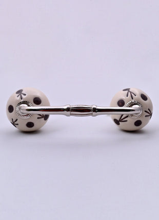 Maroon Polka Dots Ceramic Knob Door Pull