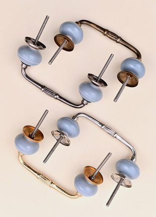 Grey Striped Ceramic Knob Door Pull