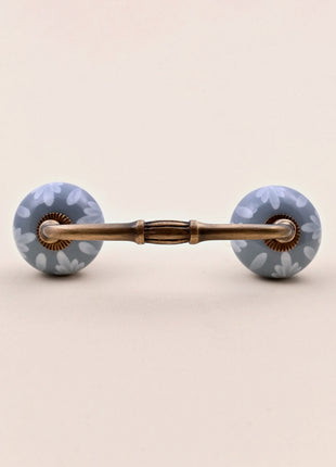 Soft Grey Floral Ceramic Knob Door Pull