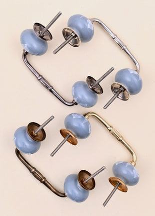 Soft Grey Floral Ceramic Knob Door Pull