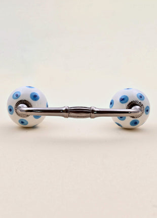 Turquoise & Blue Evil Eye Ceramic Knob Door Pull