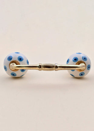 Turquoise & Blue Evil Eye Ceramic Knob Door Pull