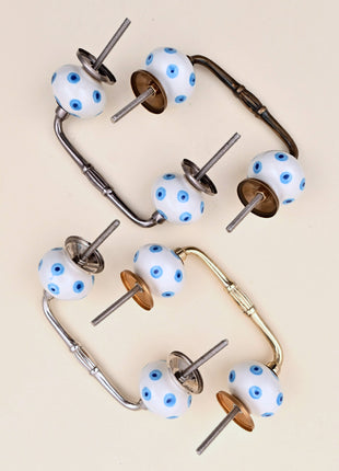 Turquoise & Blue Evil Eye Ceramic Knob Door Pull