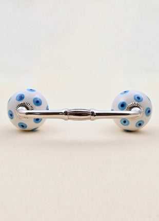Turquoise & Blue Evil Eye Ceramic Knob Door Pull