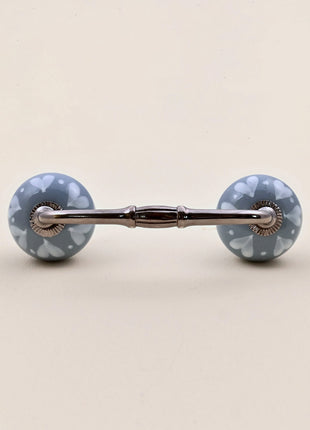 Heart Pattern on Grey Ceramic Knob Door Pull