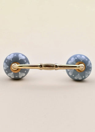 Heart Pattern on Grey Ceramic Knob Door Pull