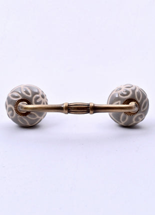 Embossed Grey Ceramic Knob Door Pull