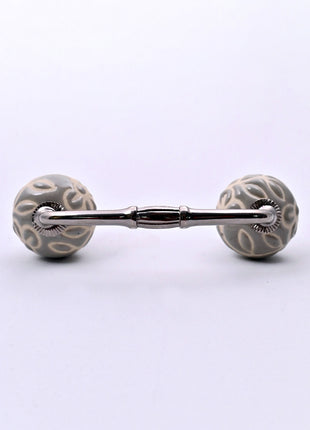 Embossed Grey Ceramic Knob Door Pull