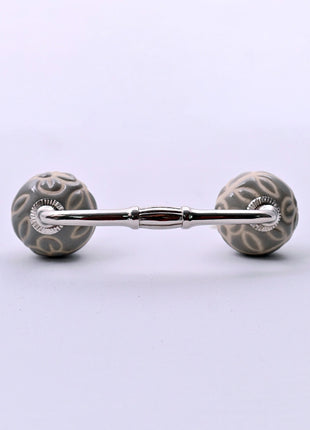 Embossed Grey Ceramic Knob Door Pull
