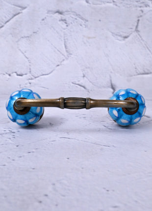 White and Turquoise design  Wardrobe Cabinet Pull