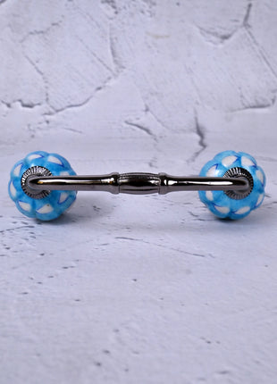 White and Turquoise design  Wardrobe Cabinet Pull