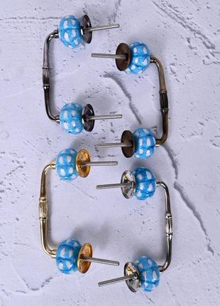 White and Turquoise design  Wardrobe Cabinet Pull
